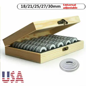 

Wooden Coins Display Storage Box Case for Collectible Coin Capsules 50Pcs HOT