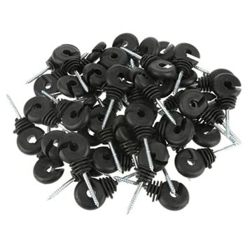 

100Pcs Electric Fence Offset Ring Insulator Fencing Screw in Posts Wire Safe Agricultural Garden Supplies Accessories