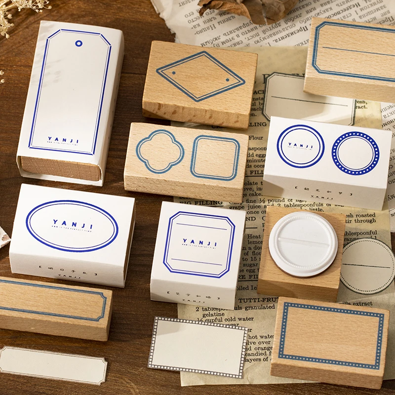 ヴィンテージラベルタグフレームシリーズスタンプdiy木製ゴムスタンプためスクラップブッキング文房具スクラップブッキング標準スタンプ Stamps Aliexpress