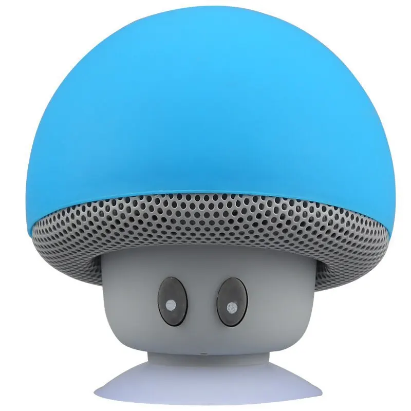 Blue Wireless Bluetooth Speaker Small Mushroom Cartoon Creative Mini Portable Phone Holder Subwoofer Outdoor Speaker - Цвет: Blue