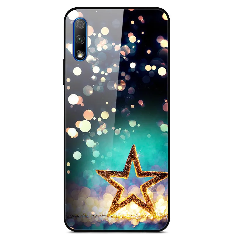 Лимонно-желтый Для huawei Honor 9X чехол, силиконовый бампер, жесткий, закаленное покрытие для huawei Honor 9X x9, китайская версия, стеклянный чехол Honor9X 9 X Funda - Цвет: Лимонно-желтый