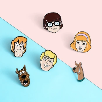 

Adventure Science Fiction Movies Enamel Lapel Pins Scooby Partner Avatar Brooches Badges Fashion Cartoon Pins Gifts For Friends
