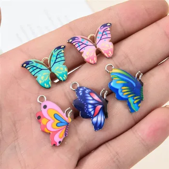 

10pcs Colorful Enamel Fly Butterfly Charms DIY Handmade Necklace Bracelet For Jewelry Making Accessories