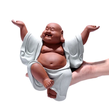 

TT New Large Chinese Boutique Maitreya Ceramic Buddha Living Room Decoration Crafts Home Office Furnishing Monk Buddha Ornaments
