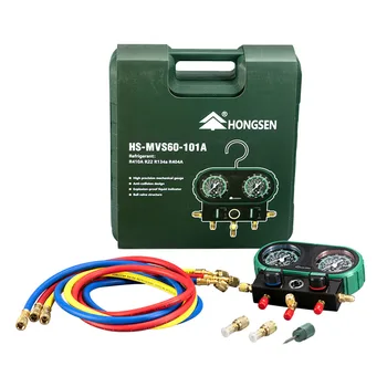 

R134a R410A R22 R32 R600a R1234yf R407C R507 Refrigerant filling digital pressure meter,multi-function double-meter valve