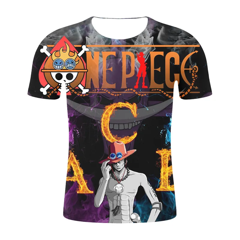 

2019 New Anime fashion design Men's T-shirt Summer Funny Print One Piece Luffy 3d T-shirt Summer Hip Hop Short Sleeve top tees