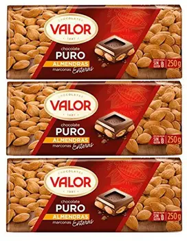 

Valor - Chocolate with Almonds 250 gr. - [Pack 3]