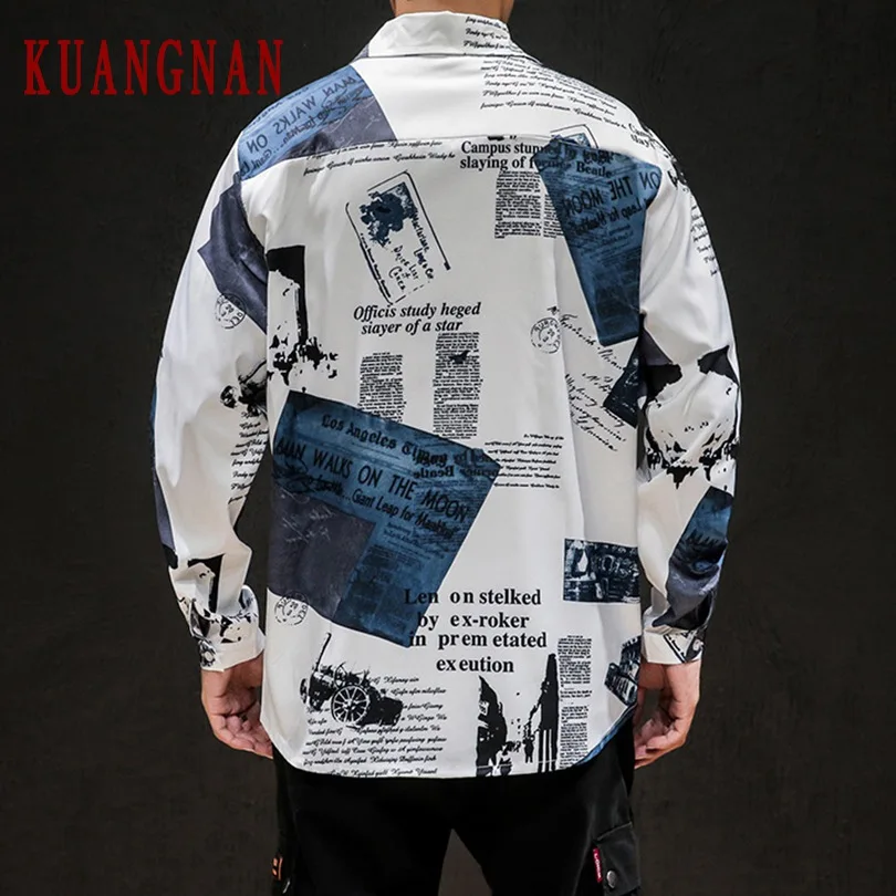 KUANGNAN Толстовка Harajuku рубашка Мужская Уличная блуза с длинными рукавами мужские