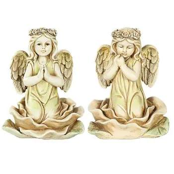 

New Hot Sale 1Pcs LED Angel Fairy Model Resin Craft Landscape Home Decor Miniature Fairy Garden Decorations Craft