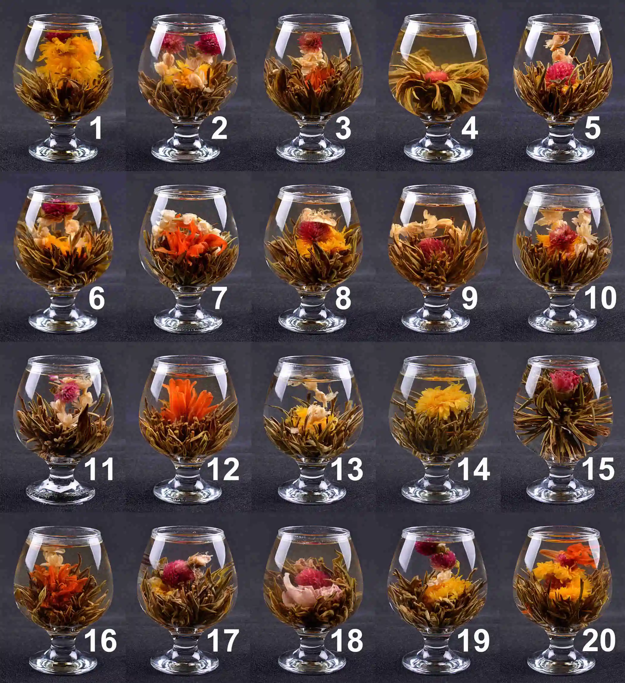 

Lot of 20 Kinds Handmade Blooming Flower Tea Beautiful Herbal Balls Wedding Gift