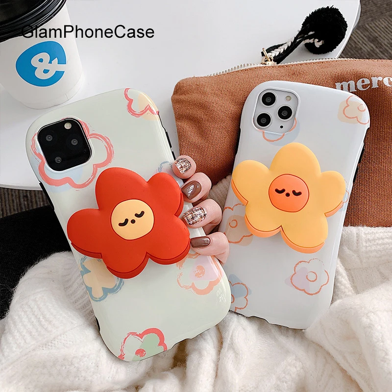 GlamPhone чехол-подставка с цветами чехол для телефона для iPhone11Pro/Max X XS Max XR Мягкий силиконовый чехол для iPhone11 7 8 6 6s Plus чехол