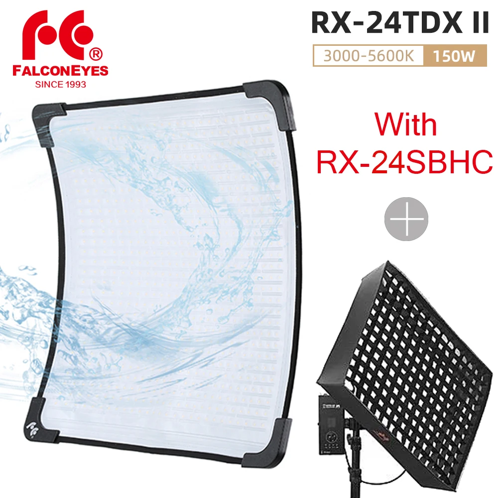 US $620.00 FalconEyes RX24TDX II 150W Waterproof RollFlex LED Light BiColor 3000K5600K With RX24SBHC For Camera Video Photography