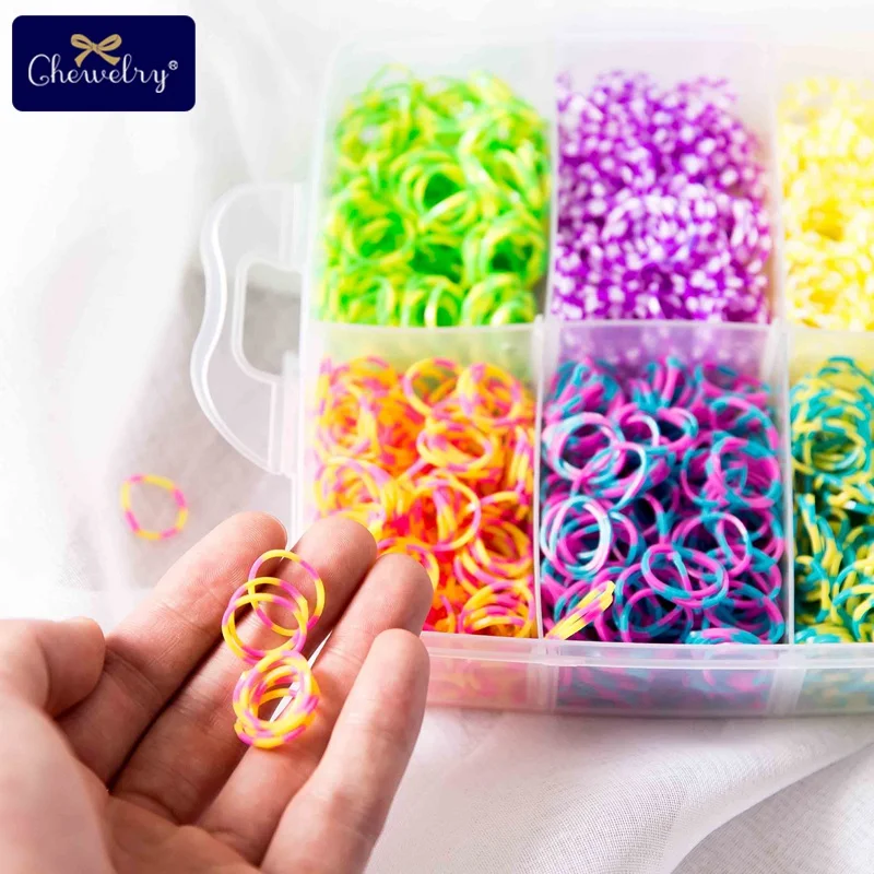 7200pc DIY Toys Rubber Loom Bands Set Kid DIY Bracelet Silicone Rubber Bands Elastic Rainbow Weave Loom Bands Toy Baby Products