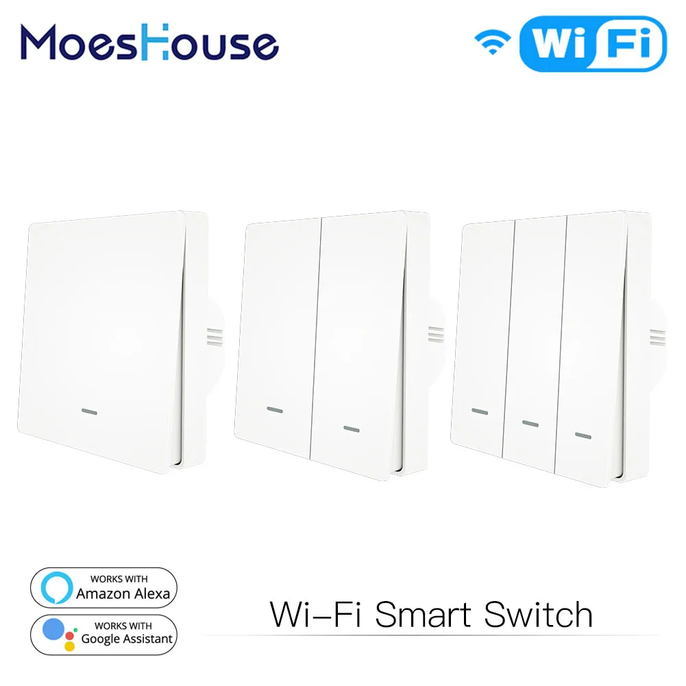Умный кнопочный выключатель Wi Fi 2 сторонний RF433 комплект передатчика для