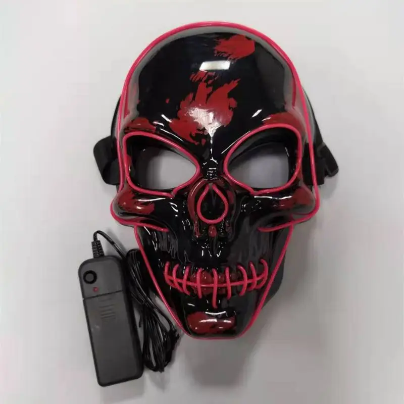 Halloween Skeleton Mask LED Illuminated Scary EL-Wire Mask Light Up Festival Cosplay Costume Supplies Party Mask Glowing Props