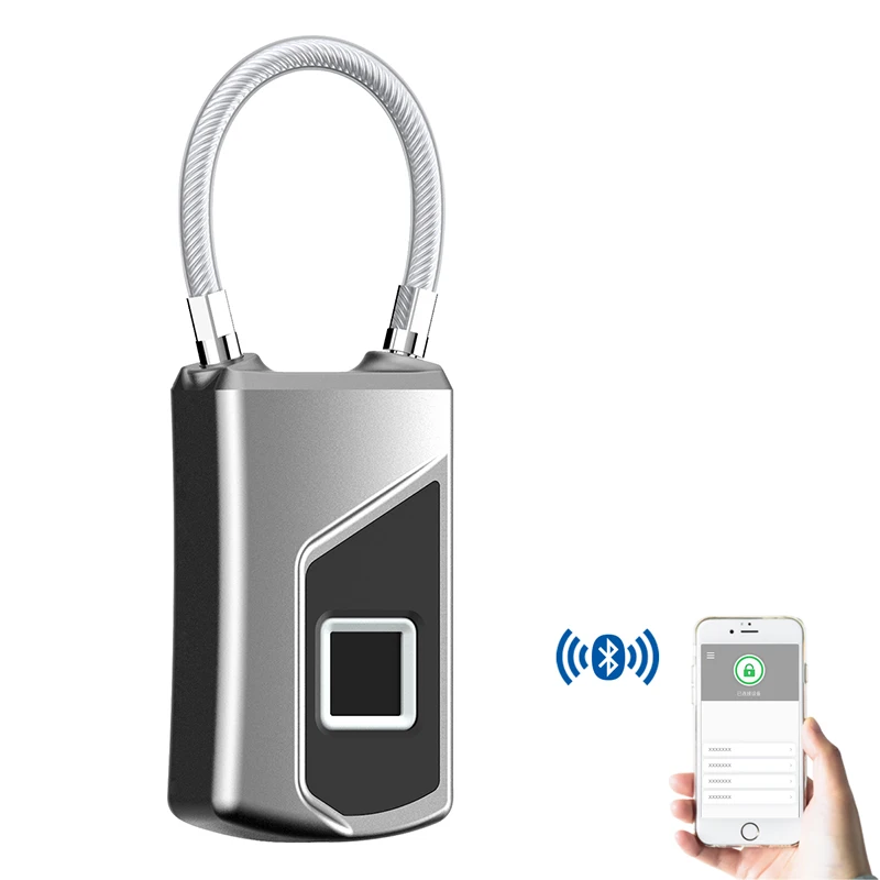 

Lonsonho Smart Fingerprint Bag Lock Keyless Finger Print Padlock Bluetooth App Control Waterproof USB Rechargeable Locker