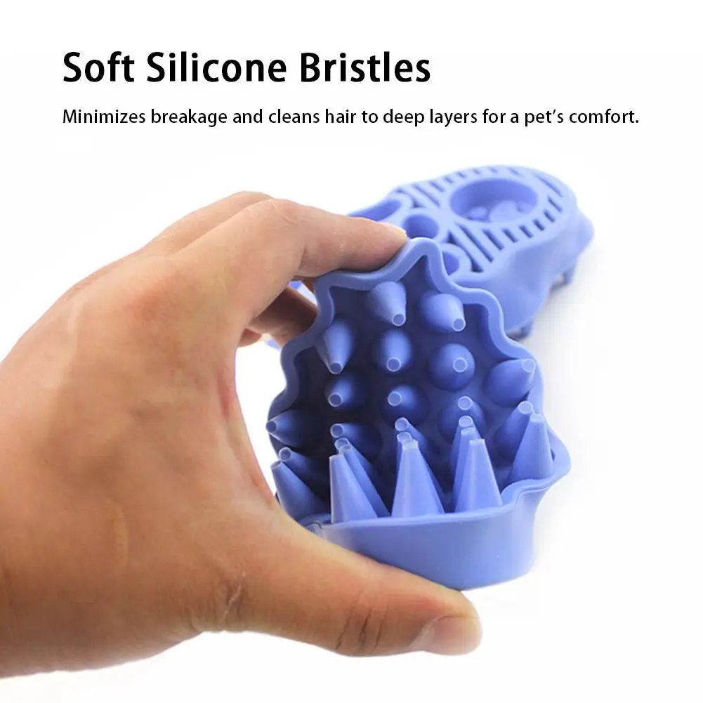 Pet Dog Cat Bath Brush Comb Grooming Massager Anti Slip Hair Remover Shower Dog Brush Pet Cleaning Supplies