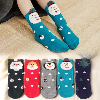 

5 Pairs Cotton Children's Christmas Cartoon Socks Warm Comfortable And Breathable Socks Winter For Boys And Girls 2020 New