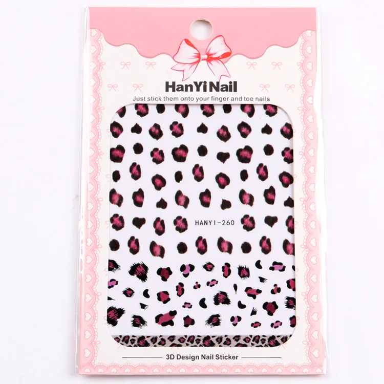 1 sheet/lot Autumn and winter nails leopard stickers three-dimensional Sexy Designs Women Slider Decalsnail decoration nail art - Цвет: TZ85-HANYI260