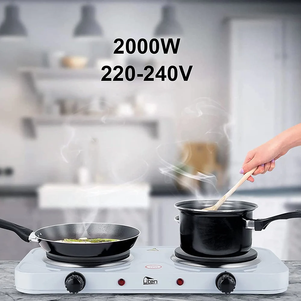 Kitchen Use Dual Hot Plate Cooking Stove 2000W Powerful Portable