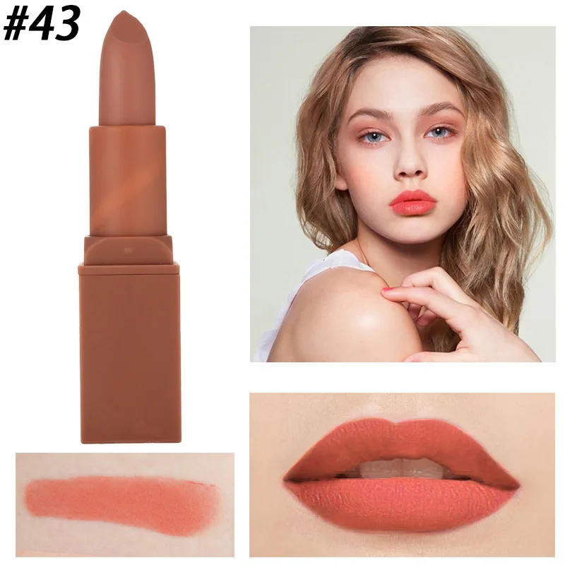 Miss Rose beauty помада матовая Водонепроницаемая бархатная губная помада 12 цветов Сексуальная Красная коричневая пигменты макияж матовая губная помада Губы