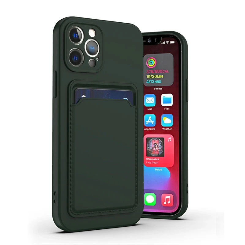 Card Slot Camera Protection Phone Case For iPhone 13 12 11 Pro Max X XR XS Max Mini 7 8 Plus Soft Silicone Shockproof Back Cover iphone 13 mini waterproof case