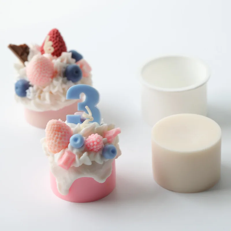 Description Picture 5 of itemCake Base Candle Mold Decorative Shape Wax Scented Candle DIY Material Gypsum Mold 3d Silicone Candle Molds