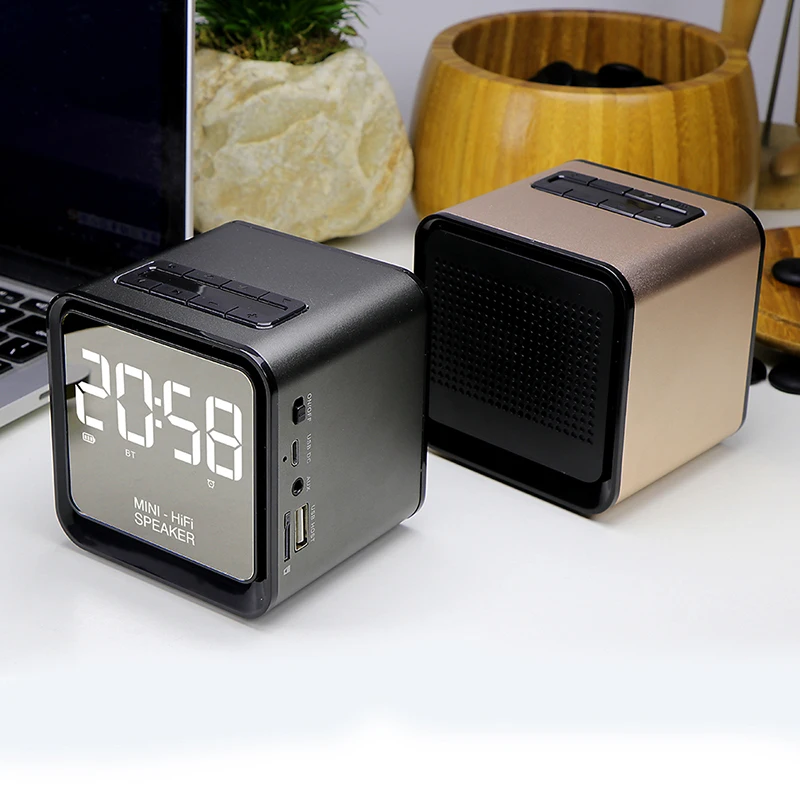 P9 Bluetooth 5,0 светодиодный bluetooth-динамик металлический беспроводной аудио с дисплеем часы будильник Многофункциональный bluetooth-динамик