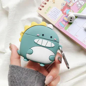 

Honor X1 Case cute cartoon Dinosaur Headset silicon Earbuds Cases for Huawei Honor X 1 Protection Cover with hook Case Honor x1