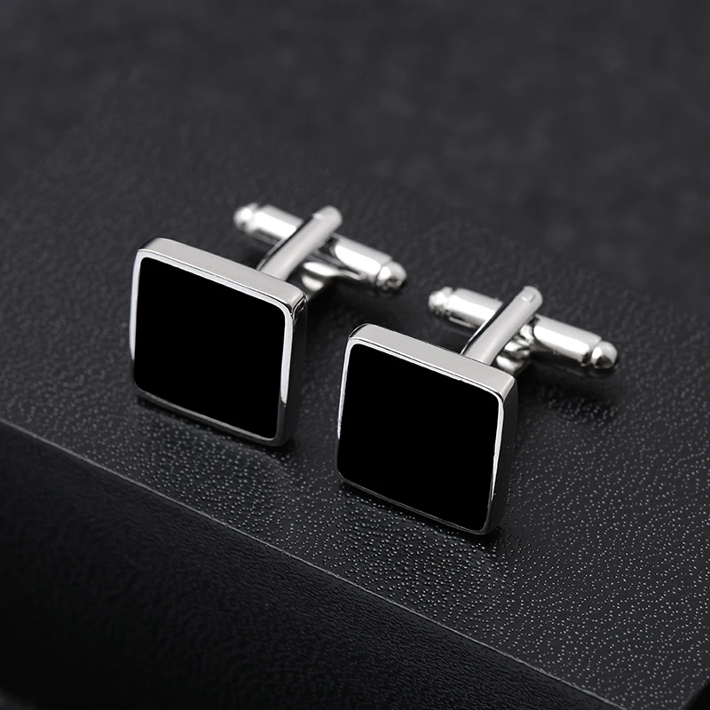 

Classic Geometry of the Square Copper Black Men Cufflink Luxury gift Party Wedding Suit Shirt French Cuff Links Free Shipping