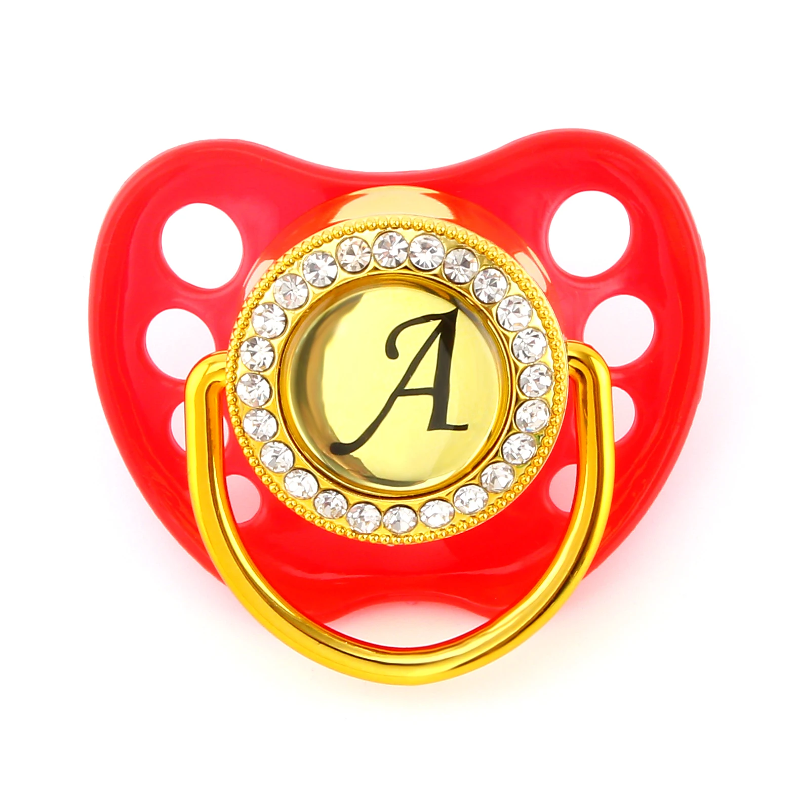 Bling Bling Initials Letter Rhinestone Blue Baby Pacifier/ Nipples /Dummy /Cocka /Chupeta Baby Gift Baby Shower