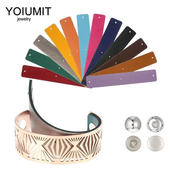 

Cremo DIY Rose Gold Jonc Bracelet Femme Arm Cuff Bracelet en acier inoxydable femme Interchangeable Leather Bracelet Bangles