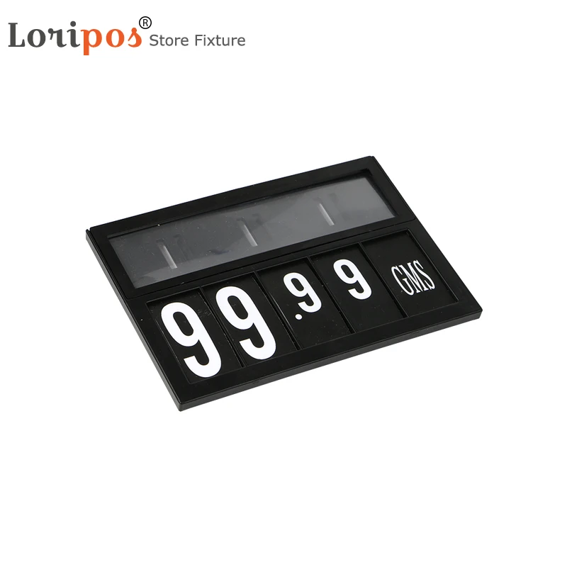 

Supermarket Price Tag Number Unit Measure Sign Label Holder Stand Plastic Display Frame Hanging Hook Shelf Talker Rack
