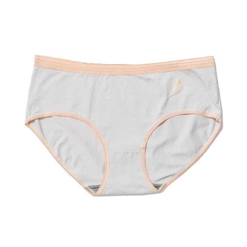 Gray XXL-XXXXL, большие размеры, женские трусы, бесшовные трусы из хлопка, средняя талия, мягкое нижнее белье, удобное, дышащее, женское нижнее белье - Цвет: Gray