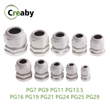 

1PC IP68 for 3-6.5mm Wire White Waterproof Nylon Plastic Cable Gland Connector PG7 PG9 PG11 PG13.5 PG16 PG19 PG21 PG24 PG25 PG29