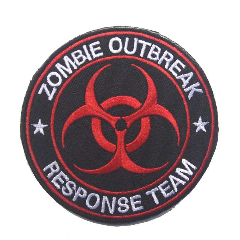 Zombie Outbreak Response Team Patches for clothing Embroidery letter patches Tactical Military Emblemas Biohazard applique bagde (5)