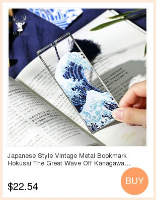 Винтажная металлическая Закладка в японском стиле Hokusai The Great Wave Off Kanagawa, длинная книжка с кисточкой, школьные офисные принадлежности