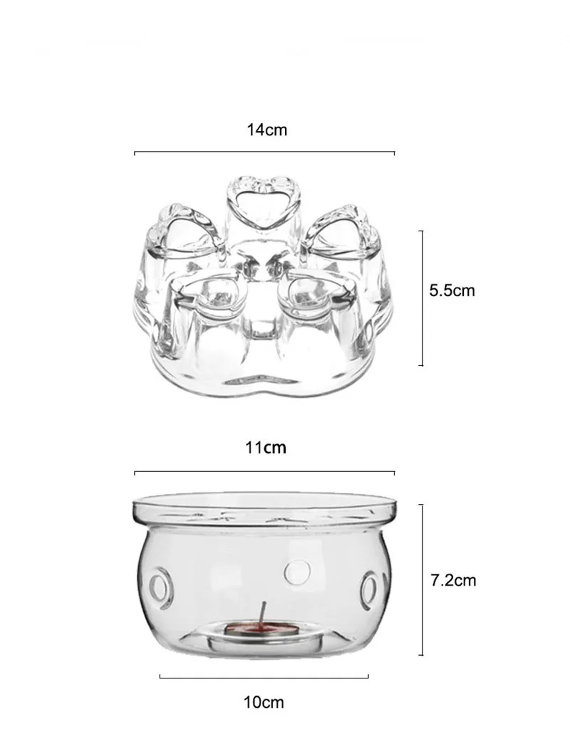 XMT-HOME подставка для чайника со свечей колба для подогрева чая цветок Жасмин чайная сковорода для выпекания чайник нагревательные свечи