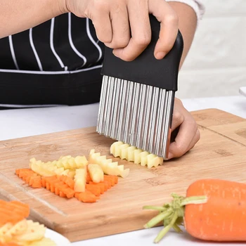 

Wavy French Fries Cutter Stainless Steel Potato Chopper Carrot Slicer Vegetable Cutter Home Knife Gadget Kitchen Accessories