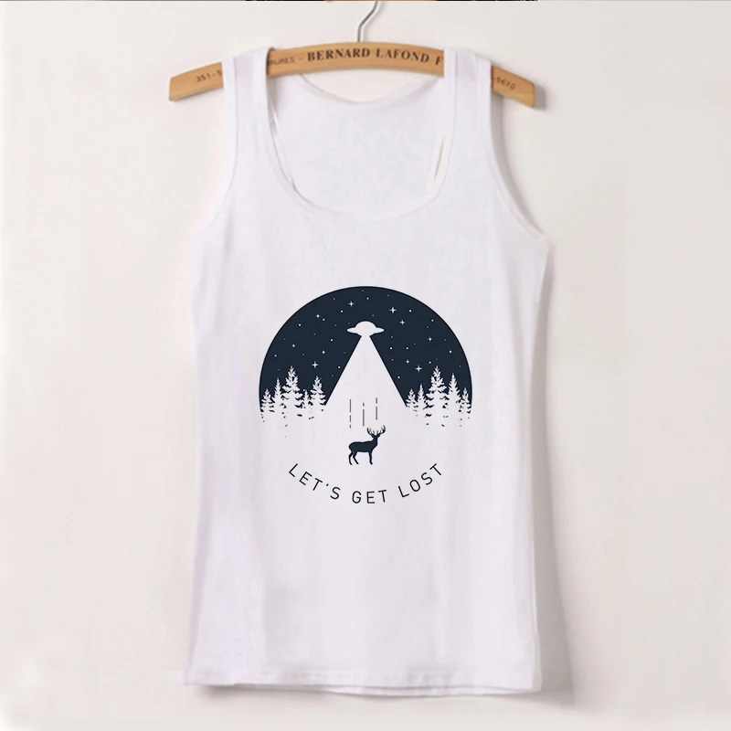 Camisole, женские майки, Vogue Belief Of The Universe, футболка с принтом, Женская Повседневная Свободная майка Harajuku размера плюс, спортивные майки - Цвет: 1330