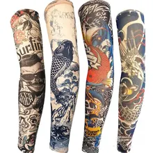 1 шт. нейлоновая эластичная фальшивая, временная татуировка рукава руки чулки Дизайн тела крутые мужские унисекс модные теплые руки Горячая