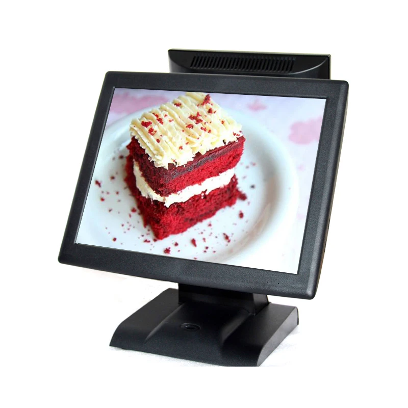 

EPOS PC WIN7 desktop pos terminal hardware 15 inch resistive pos system dual screen hot sale cash register