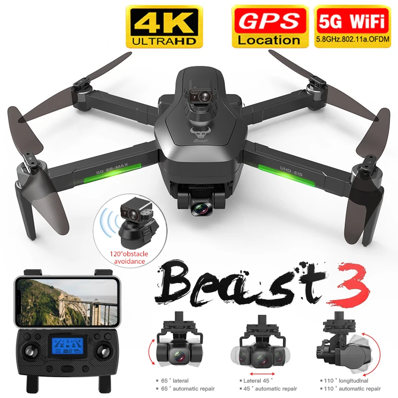 Photo Product SG906 MAX / Pro 2 GPS Drone with Wifi FPV 4K Camera Three-axis Gimbal Brushless Professional Quadcopter Obstacle Avoidance Dron