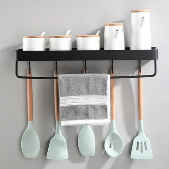 

Black Space Aluminum Hanging bathroom Shelf Kitchen Storage Rack Kitchen Corner Storage Rack Organizer