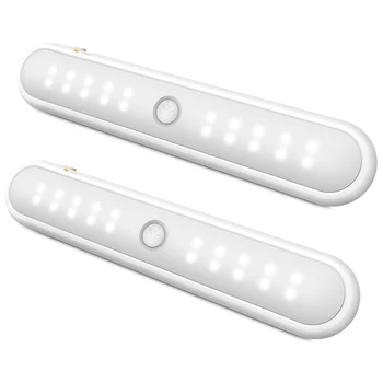 

20 LED Motion Sensor Activated Closet Night Lights, Cordless Under Cabinet Lighting Battery Powered, Stick-On Anywhere Night Lig