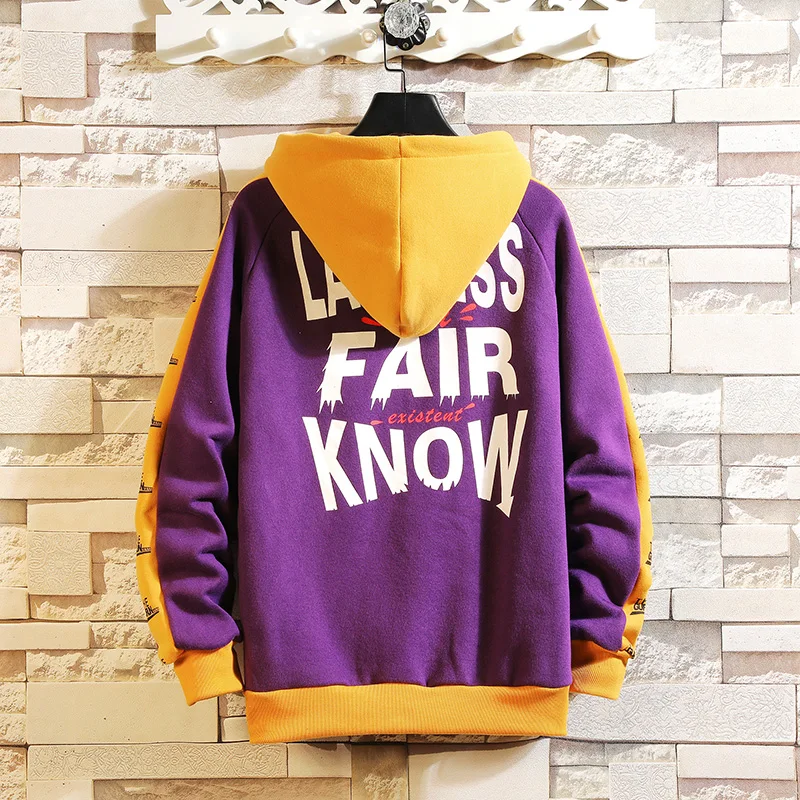 Autumn Spring 2019 Hoodie Sweatshirt Mens Hip Hop Pullover Streetwear Casual Fashion Clothes Plus Asian Size M-5XL