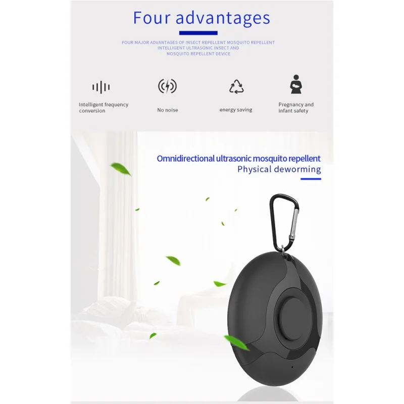 USB Ultrasonic Rechargeable Outdoor Pest Repeller Portable Smart Mouse Repellent Insect Device