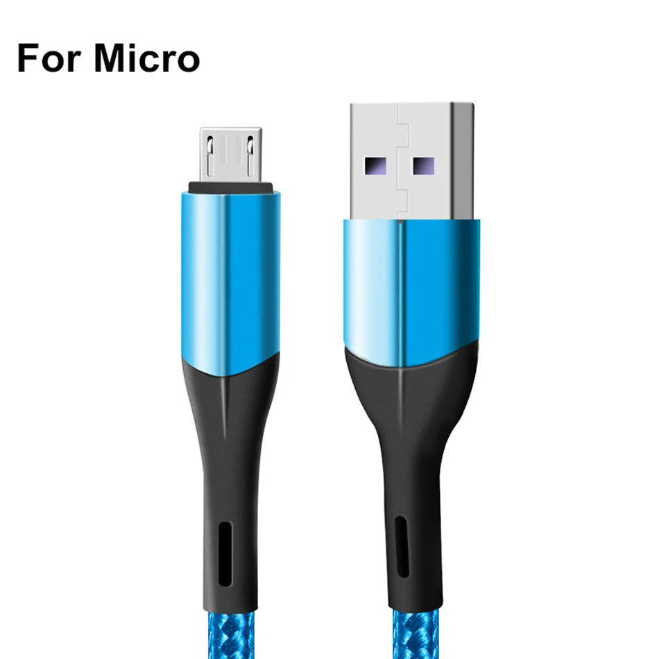Micro USB кабель 3A Быстрая зарядка Microusb зарядный кабель для samsung J4 J5 J6 J7 Xiaomi Redmi Note 5 4 huawei Android телефонный кабель - Цвет: Blue