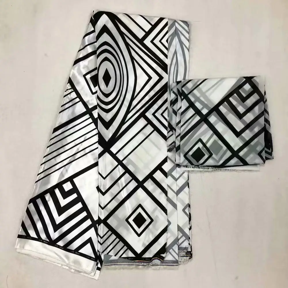 Натуральная шелковая ткань Африканская шелковая восковая шелковая шифоновая ткань 2+ 4 ярдов африканская ткань Дубай кружевная африканская восковая ткань для Пэчворк MA-03