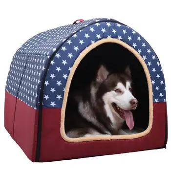 

New Warm Dog House Comfortable Print Stars Kennel Mat For Pet Puppy Top Quality Foldable Cat Sleeping Bed Dog Pet House Products